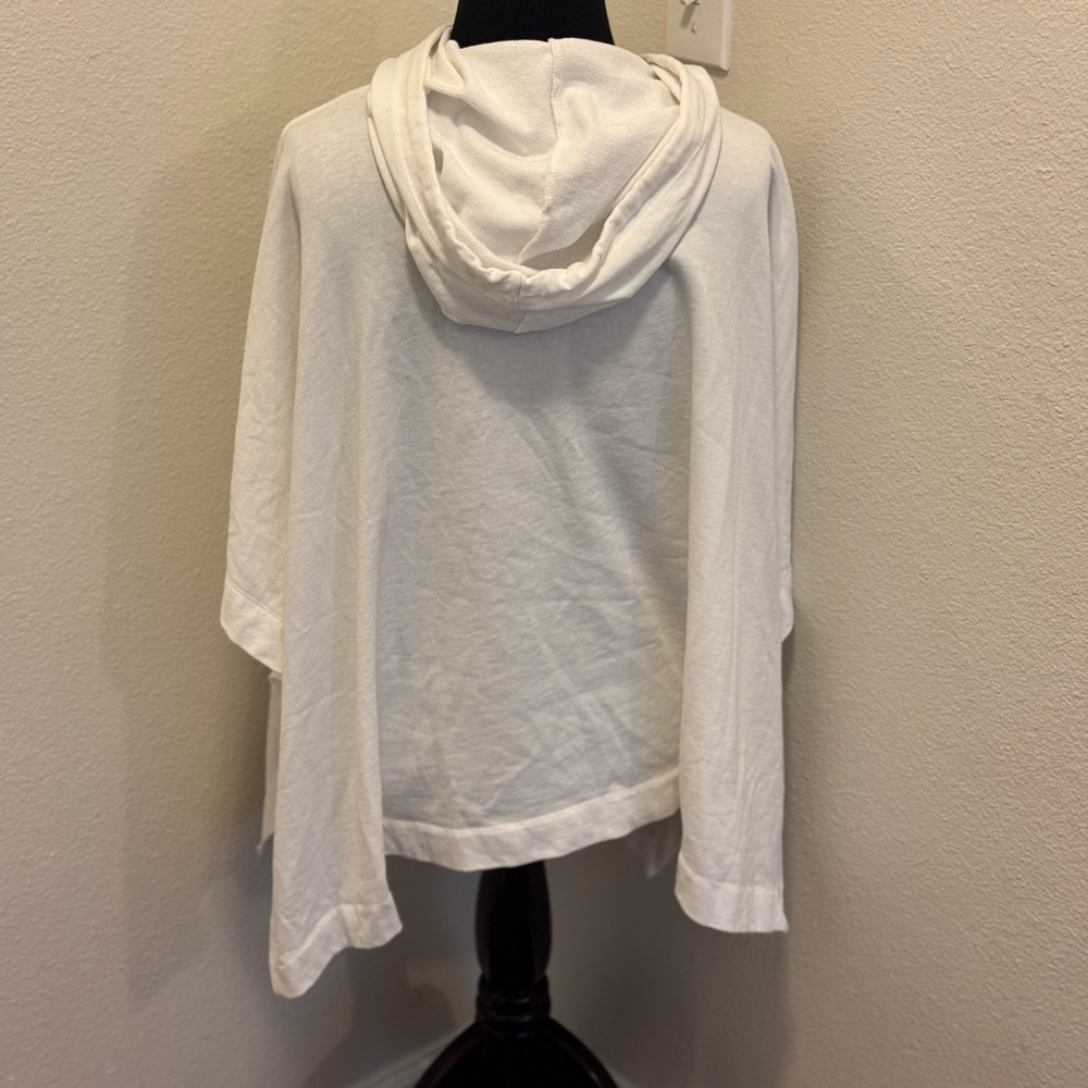 2 FOR $25 DKNY White Poncho Knit Hooded Pullover Top Oversized M - Picture 4 of 8